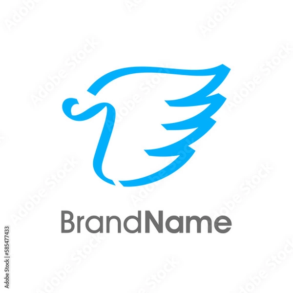 Obraz Initial I Ribbon Wing Logo