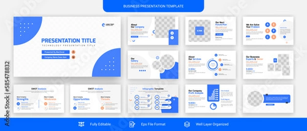 Fototapeta Creative business powerpoint presentation slides template design set