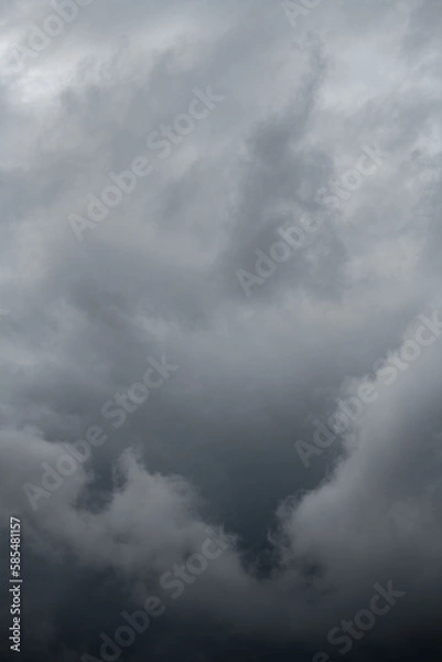 Obraz Natural background with dramatic and rainy grey clouds on sky