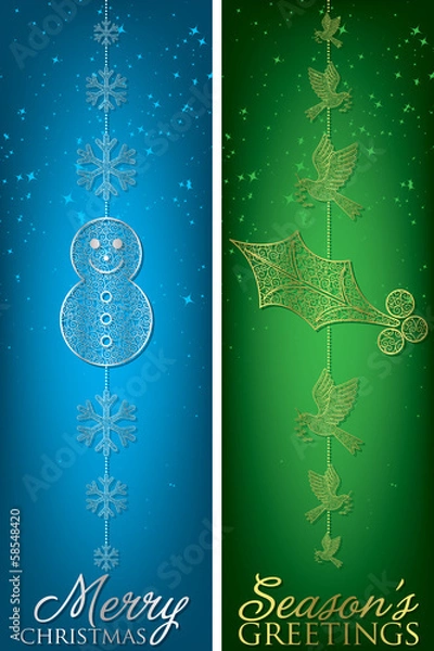 Fototapeta Formal Christmas filigree banners in vector format.