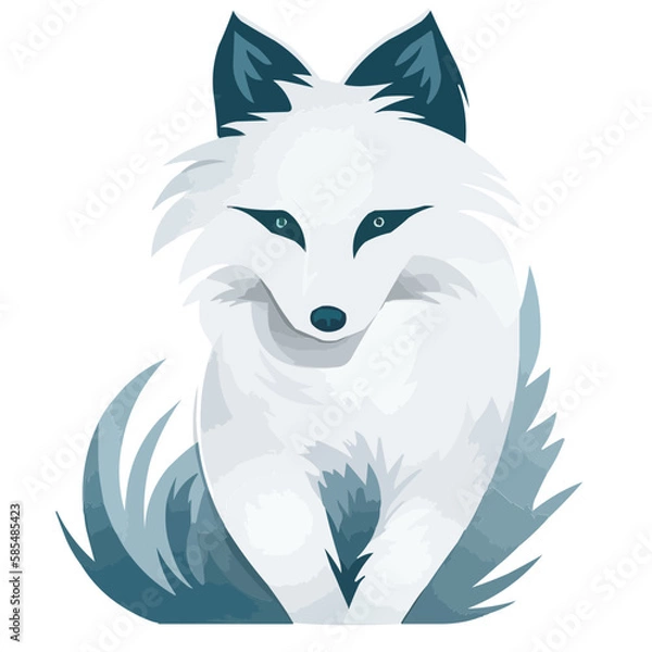 Fototapeta Arctic Fox face head logo vector