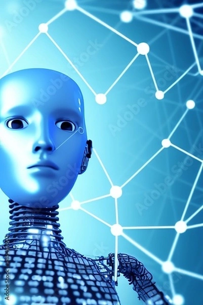Fototapeta Created by AI, Technology, The people that appear in some images do not exist, they were created by AI