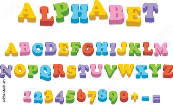 Obraz Vector fridge magnet alphabet spelling letters