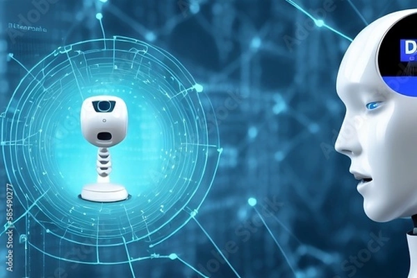 Fototapeta Created by AI, Technology, The people that appear in some images do not exist, they were created by AI