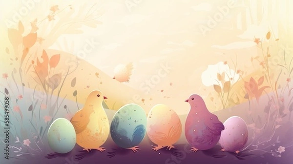 Fototapeta easter colorfull background - Generative AI