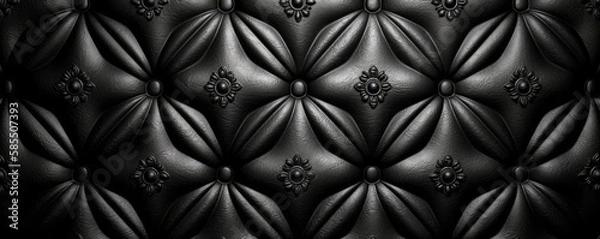Obraz Classic Elegance in black leather pattern. A Timeless and Sophisticated Look for Your Everyday Style. Generative AI