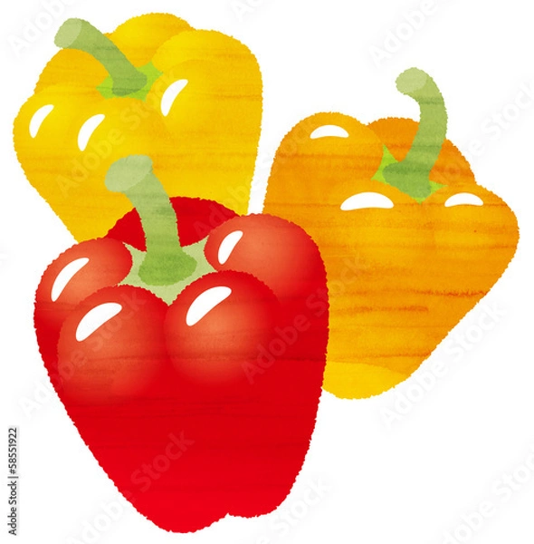 Obraz 水彩風 いろんなパプリカ