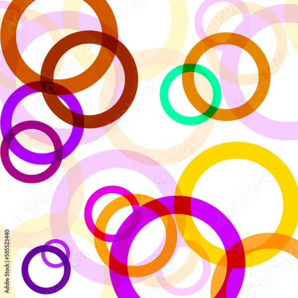 Fototapeta Colorful circles with overlapped on white background