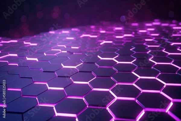 Obraz  a close up of a purple hexagonal tile pattern.  generative ai