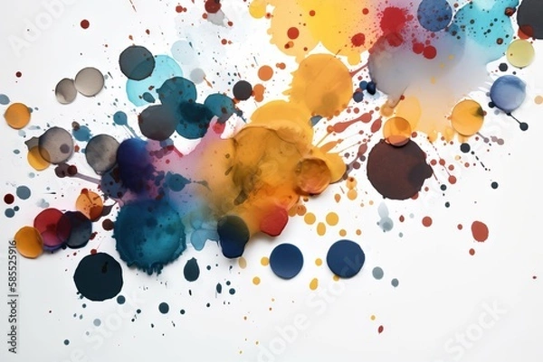Fototapeta  a group of multicolored circles on a white surface.  generative ai