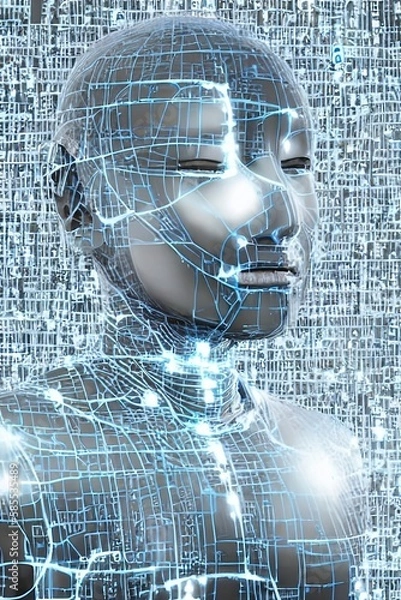 Fototapeta Created by AI, Technology, The people that appear in some images do not exist, they were created by AI