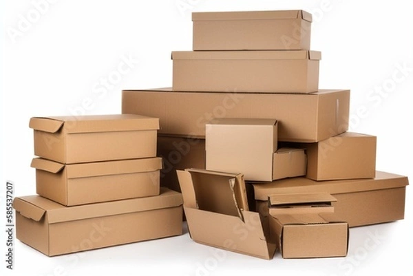 Fototapeta Cartboard boxes. Generative AI