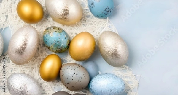Fototapeta chocolate easter eggs in nest