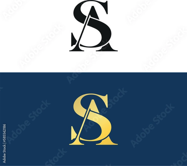 Fototapeta AS, SA, Letter Logo Alphabet Creative Initial