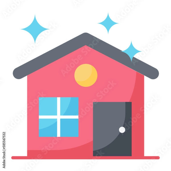 Obraz Home Clean Flat Icon