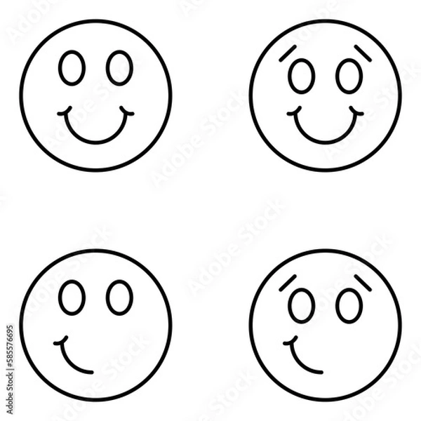 Obraz Emoji Vector Line Icons