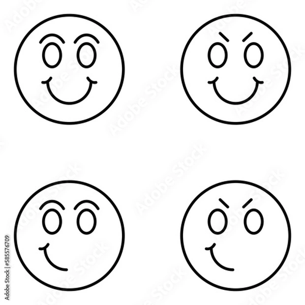 Obraz Emoji Vector Line Icons