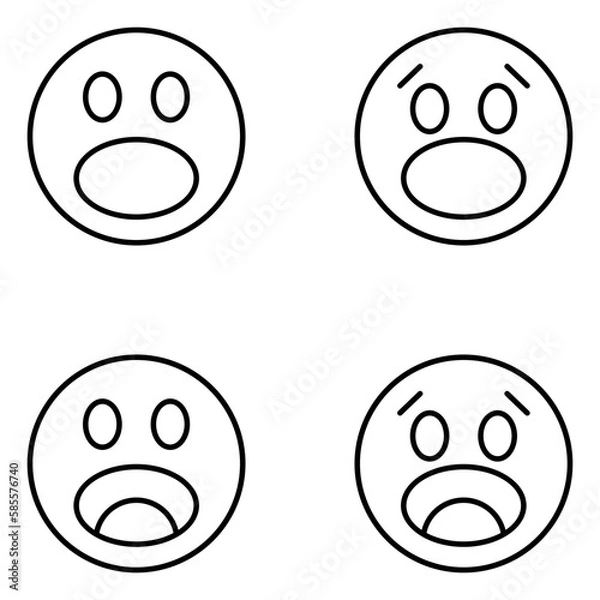 Obraz Emoji Vector Line Icons