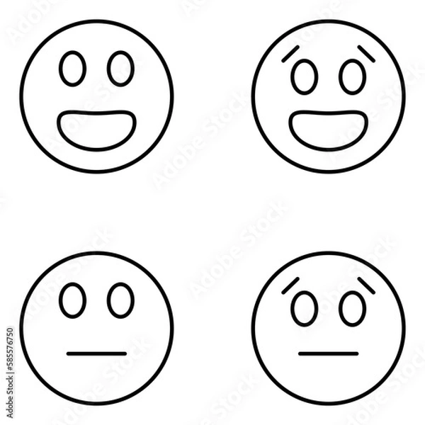 Obraz Emoji Vector Line Icons
