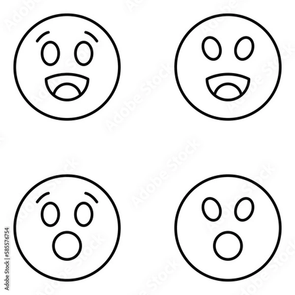 Obraz Emoji Vector Line Icons