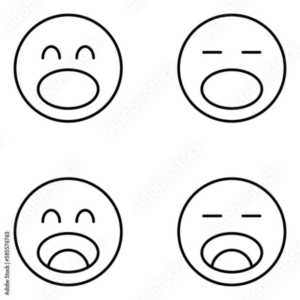 Obraz Emoji Vector Line Icons