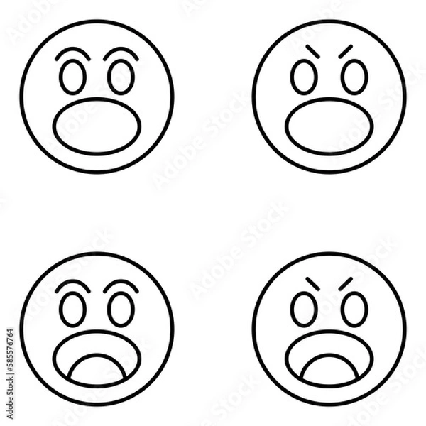 Obraz Emoji Vector Line Icons