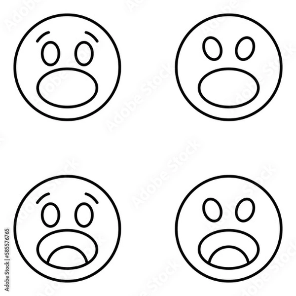 Obraz Emoji Vector Line Icons