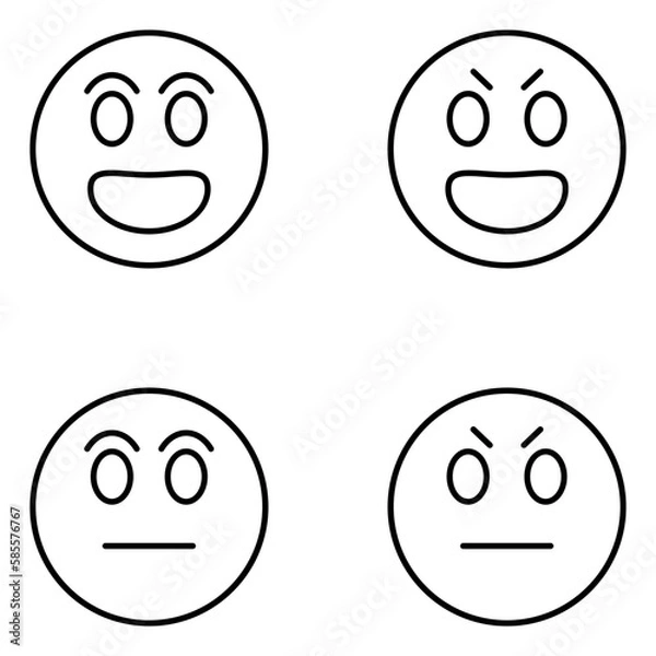 Obraz Emoji Vector Line Icons
