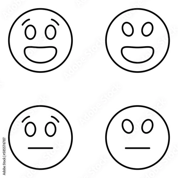 Obraz Emoji Vector Line Icons