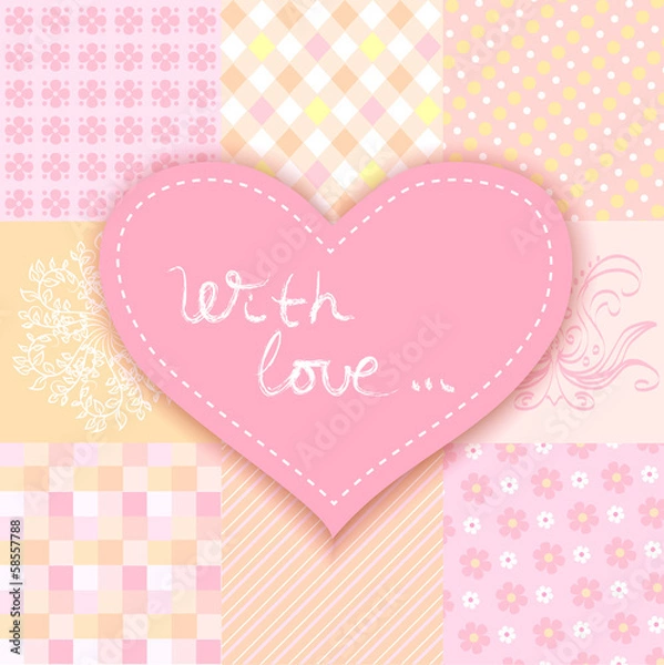 Obraz patchwork heart. romantic background patchwork