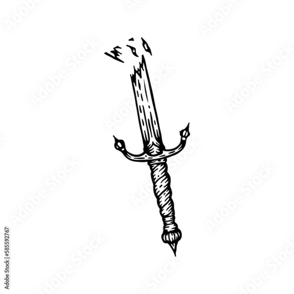 Obraz broken sword vector illustration concept