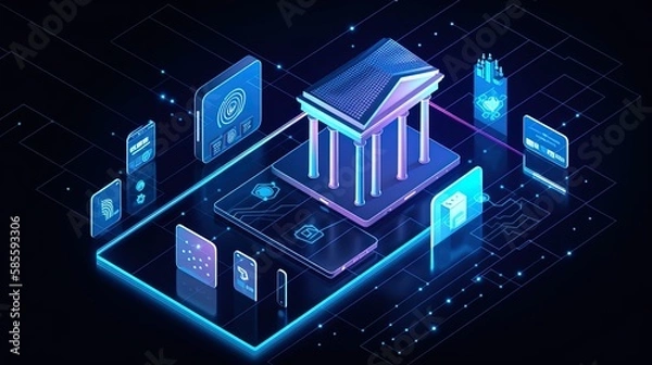 Obraz Revolutionizing Finance: Open Banking and the Future of Financial Services in 8K created with generative ai technology