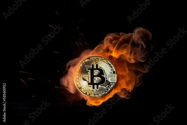 Fototapeta Bitcoin On Fire