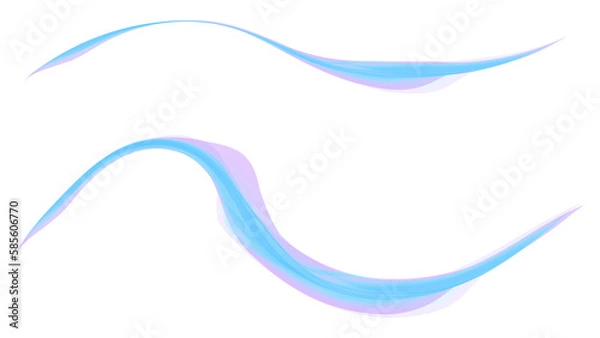 Fototapeta やわらかな波状のテクスチャ素材2種類　背景　透過PNG