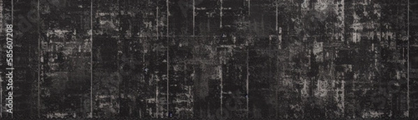 Fototapeta Illustration of a textured and worn-out wall in black and white created with Generative AI technology