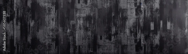 Fototapeta Illustration of a textured and worn-out wall in black and white created with Generative AI technology