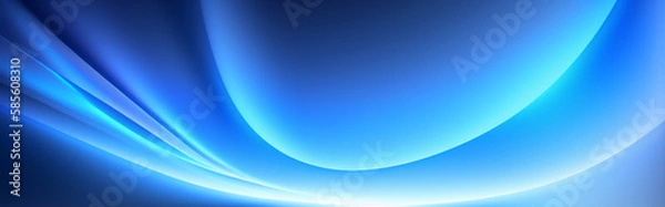 Fototapeta Illustration of a blue abstract background with flowing lines and curves created with Generative AI technology