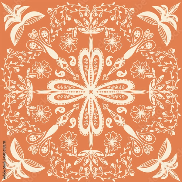 Obraz Vector seamless hand drawn floral pattern background
