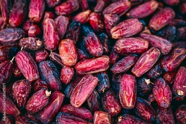Fototapeta Dried red dates that can be seen everywhere in Xinjiang