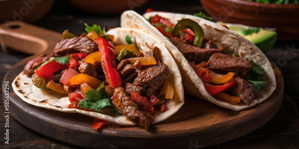 Obraz Mexican food beef fajitas Generative AI