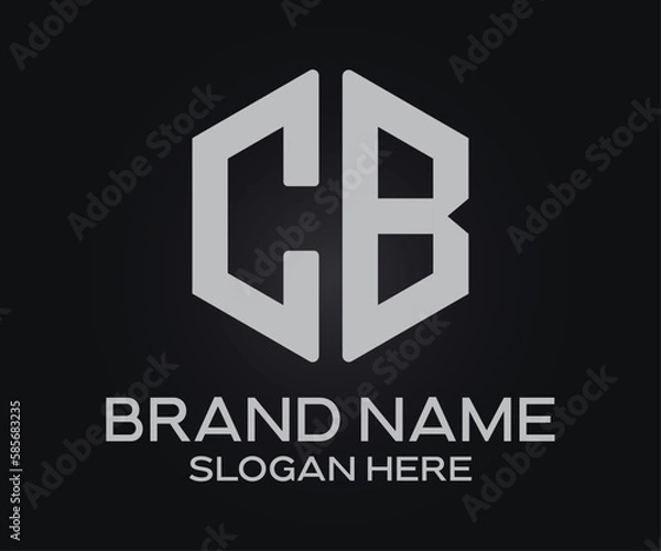 Fototapeta C B initial letter logo design template