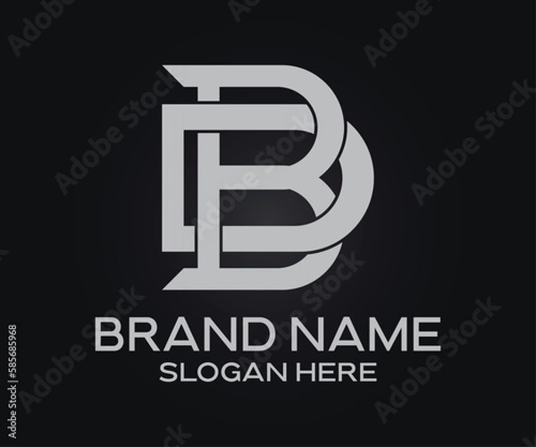 Obraz B D initial letter logo design template