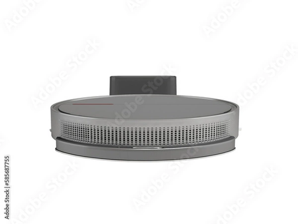 Fototapeta 3d illustration gray modern slim robot vacuum cleaner for dry cleaning on white background no shadow