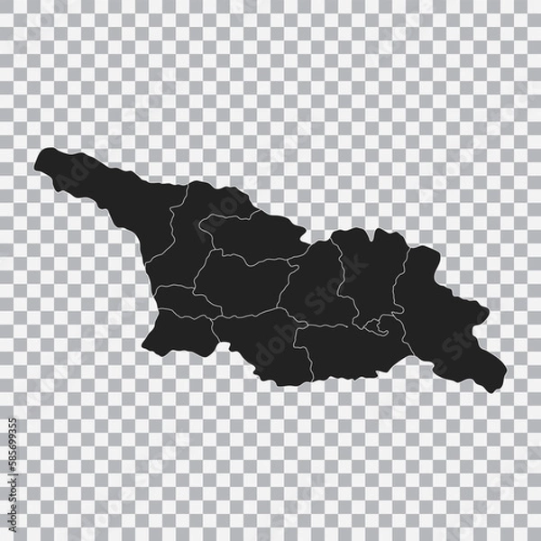 Obraz Political map of the Georgia isolated on transparent background. Vector.