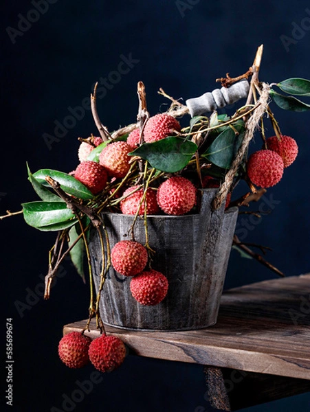 Fototapeta fresh fruit litchi