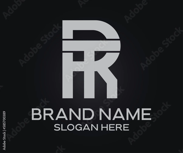Fototapeta R T initial letter logo design template