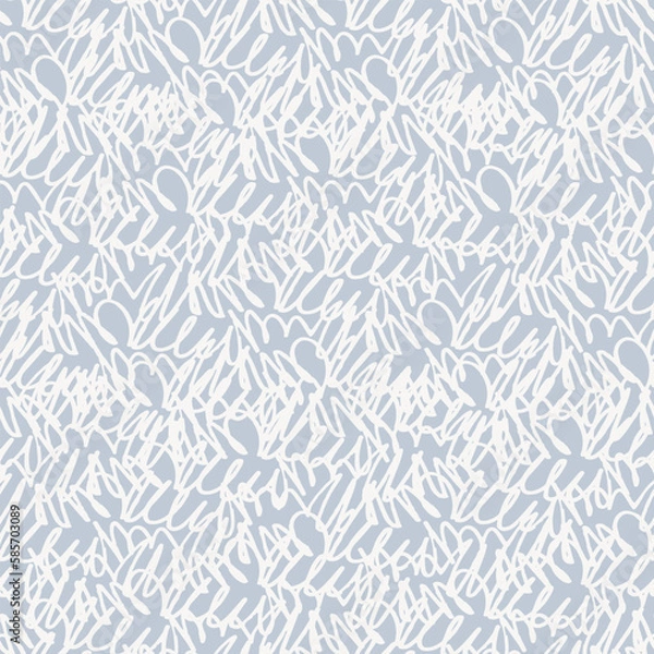 Fototapeta Seamless oscillogram-like pattern with curved lines. Endless repeating hand drawn pattern made by felt tip pen for surface design and other design projects