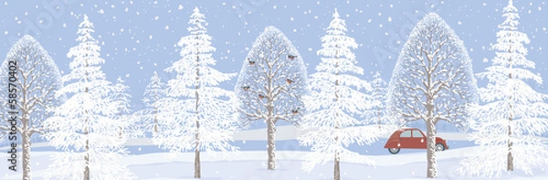 Obraz Background with winter landscape