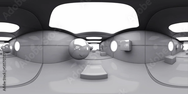 Obraz 3d render. Futuristic panoramic HDRI