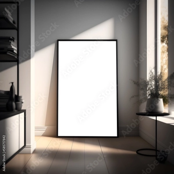 Fototapeta interior with frames on wall